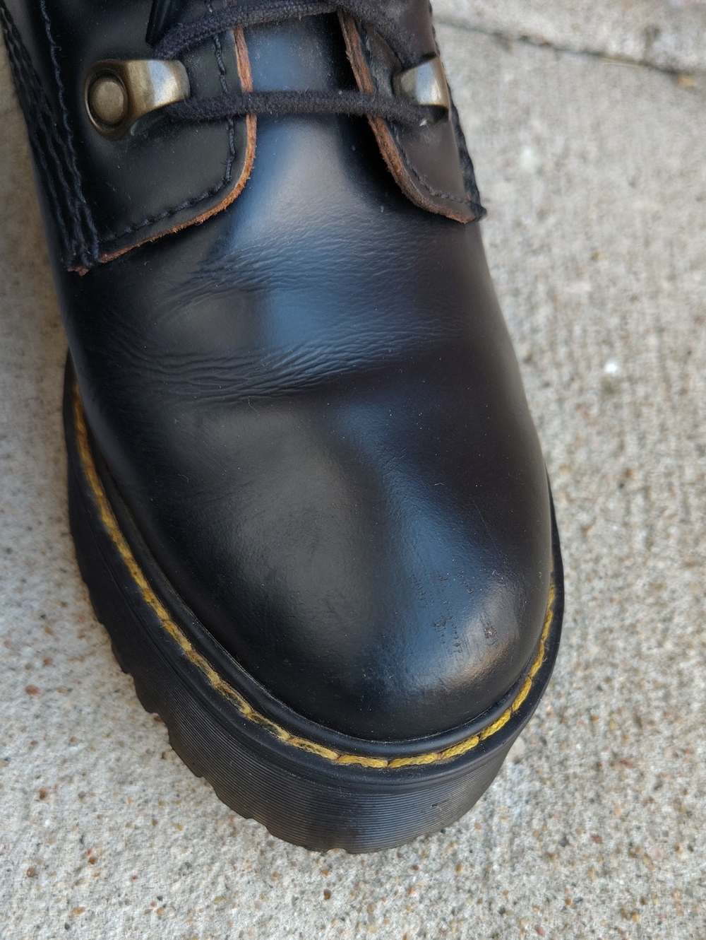 Dr Martens Leona Vintage Smooth Leather Heeled Platform Boots Size 7 Grunge - Picture 6 of 17